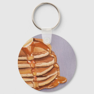 Buttermilk Pancakes Shortstack Breakfast Painting Key Ring