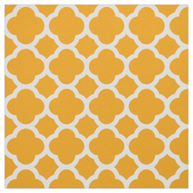 Butternut colour Quatrefoil Pattern Fabric (Swatch)