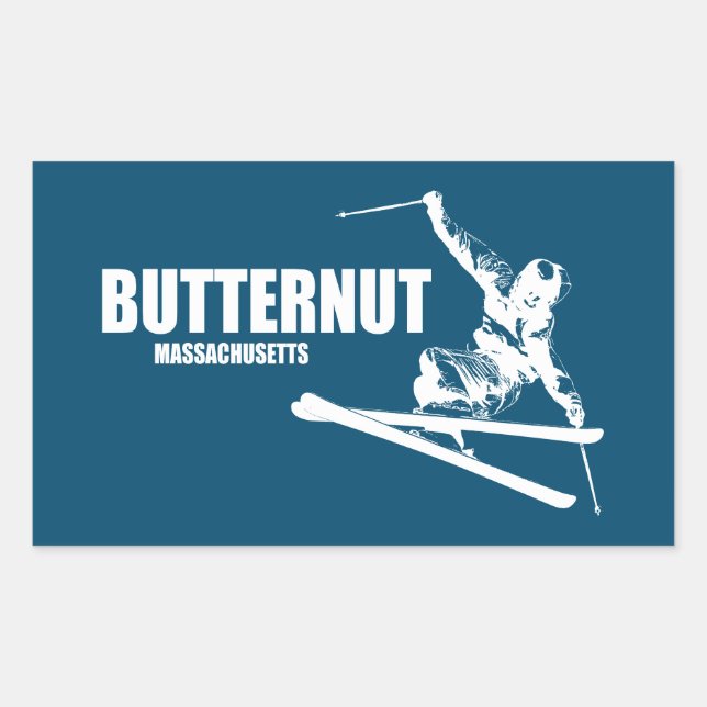 Butternut Ski Resort Skier Rectangular Sticker (Front)