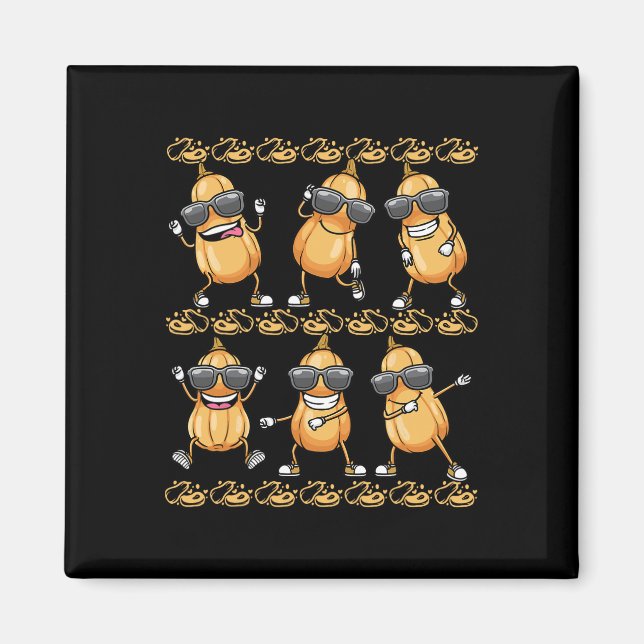 Butternut Squash Dancing Vegan Vegetable  Magnet (Front)