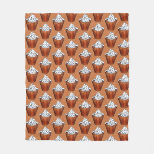 Butterscotch Pudding Whipped Cream Southern Food Fleece Blanket