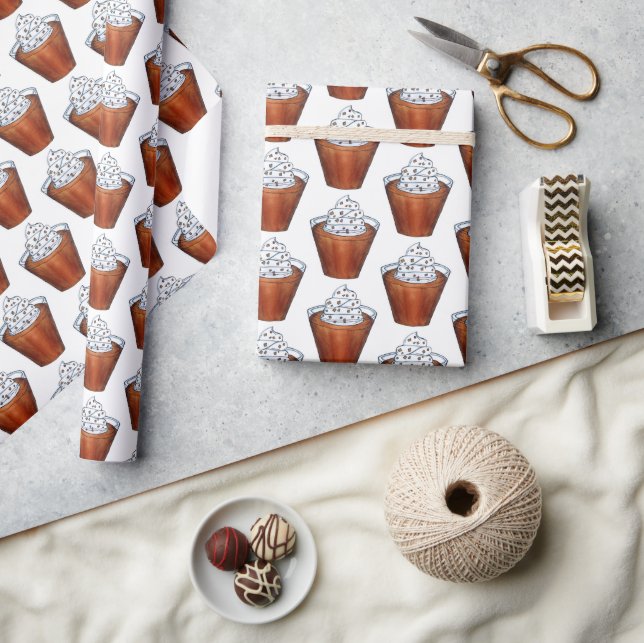 Butterscotch Pudding Whipped Cream Southern Food Wrapping Paper (Crafts)