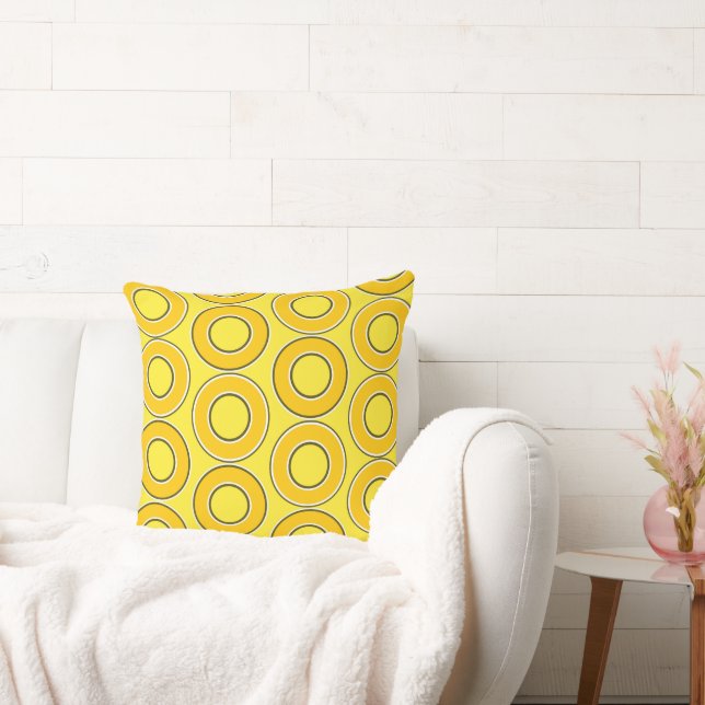 Butterscotch Retro Doughnuts Cushion (Couch)