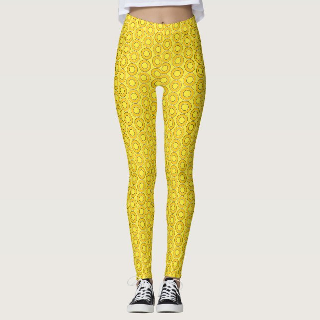 Butterscotch Retro Doughnuts Leggings (Front)