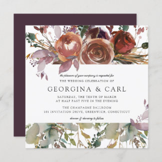 Butterum & Plum Wedding Invitation | Square 1