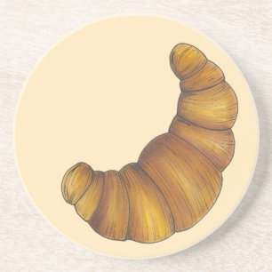Buttery Flaky Golden Croissant French Pastry Food Coaster