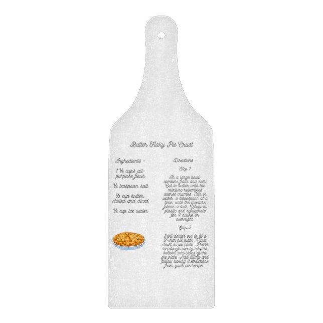 Buttery Flaky Pie Crust Recipe Cutting Board (Front)
