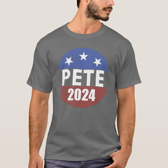 Buttigeig 2024 Button Vote '24 President Buttigeig T-Shirt (Front)