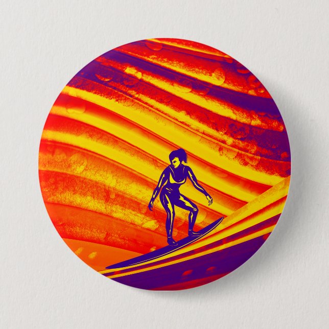 Button, Abstract Sunset Design 7.5 Cm Round Badge (Front)