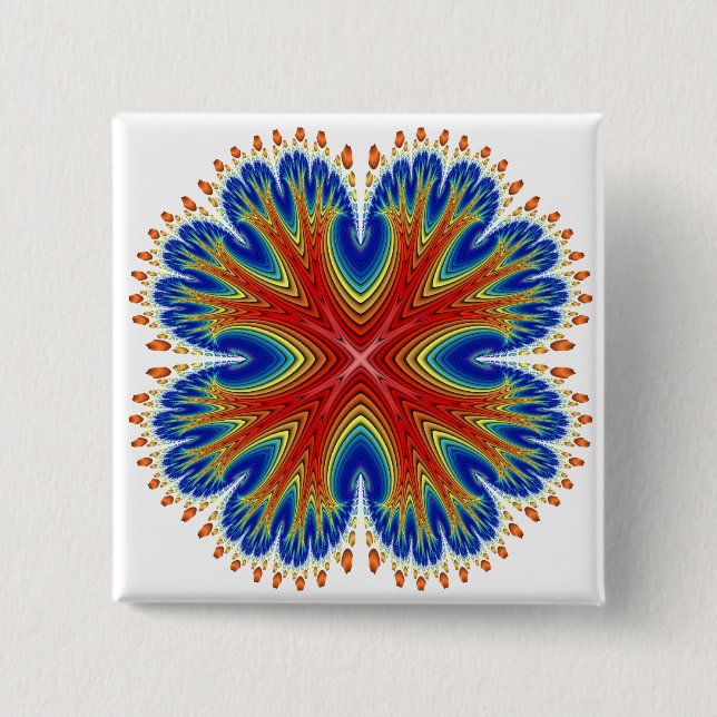 Button: Antarian Moon Blossom 15 Cm Square Badge (Front)