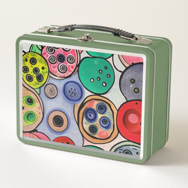 Button Art Metal Lunch Box (Front)