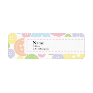 Button Baby Shower Return Address Label Girl