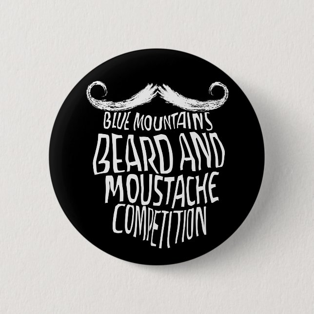 Button badge with the BMBMC beard logo (Front)
