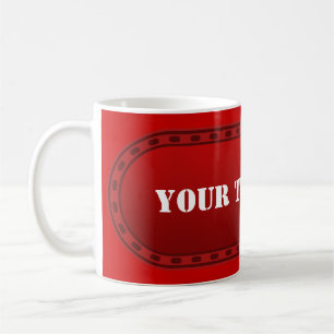 BUTTON BANNER red gradient + your text Coffee Mug