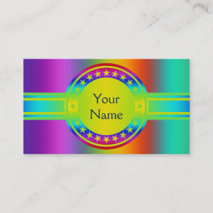Button Banner Stars - neon coloured + your ideas Business Card