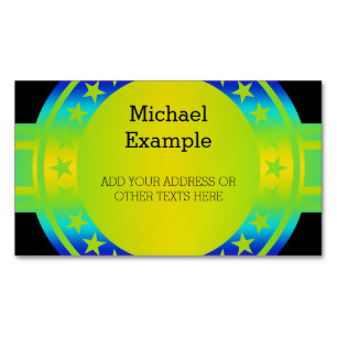 Button / Banner - Stars neon coloured + your Magnetic Business Card