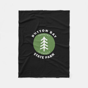 Button Bay State Park Vermont Vt Forest Tree Badge Fleece Blanket