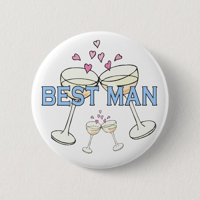 Button: Best Man 6 Cm Round Badge (Front)