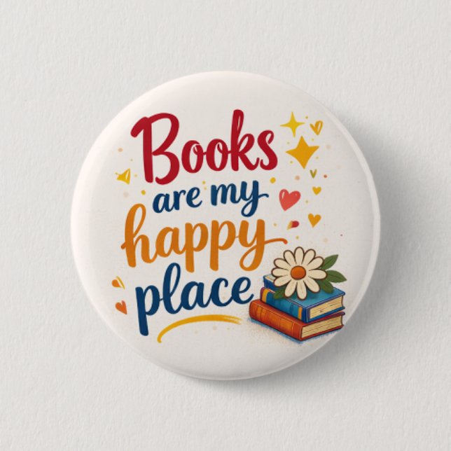 Button_bookish 6 Cm Round Badge (Front)