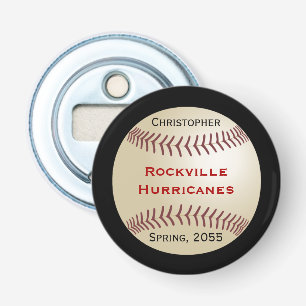 Button Bottle Opener for Baseball Team, Customised