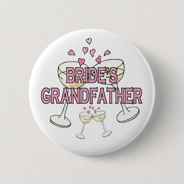 Button: Bride's Grandfather 6 Cm Round Badge (Front)