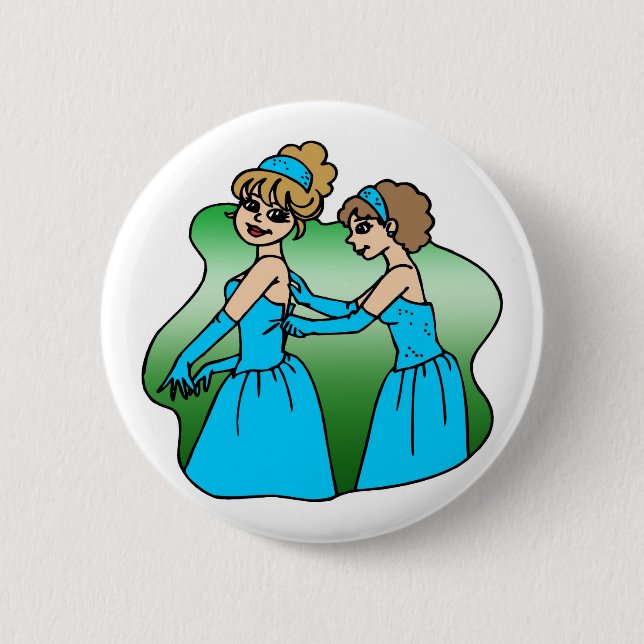Button: Bridesmaid 6 Cm Round Badge (Front)