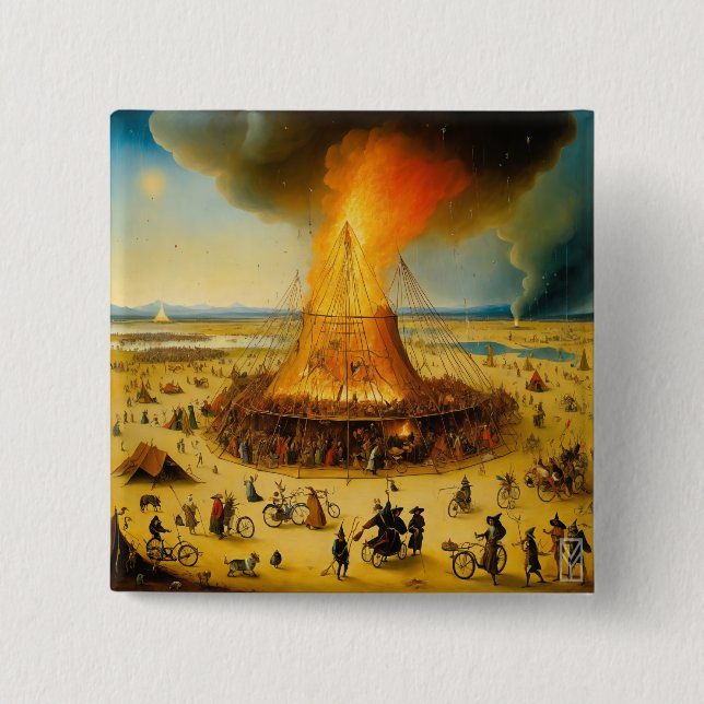 Button Burning Man in Boschian Vision (Front)
