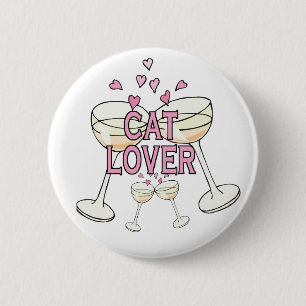 Button: Cat Lover 6 Cm Round Badge