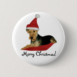 Button Christmas "Airedale Terrier"