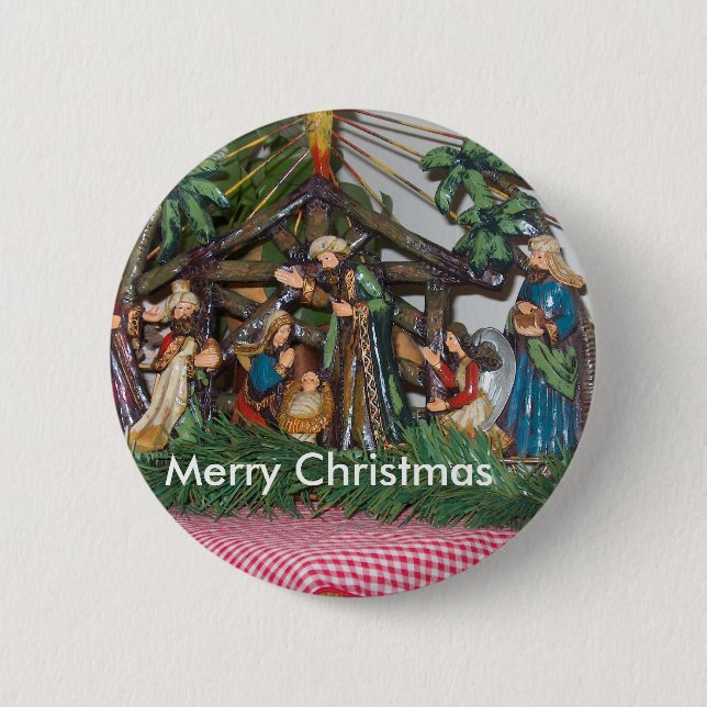 Button/Christmas/Nativity 6 Cm Round Badge (Front)