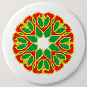 Button, Colourful classic floral design 6 Cm Round Badge