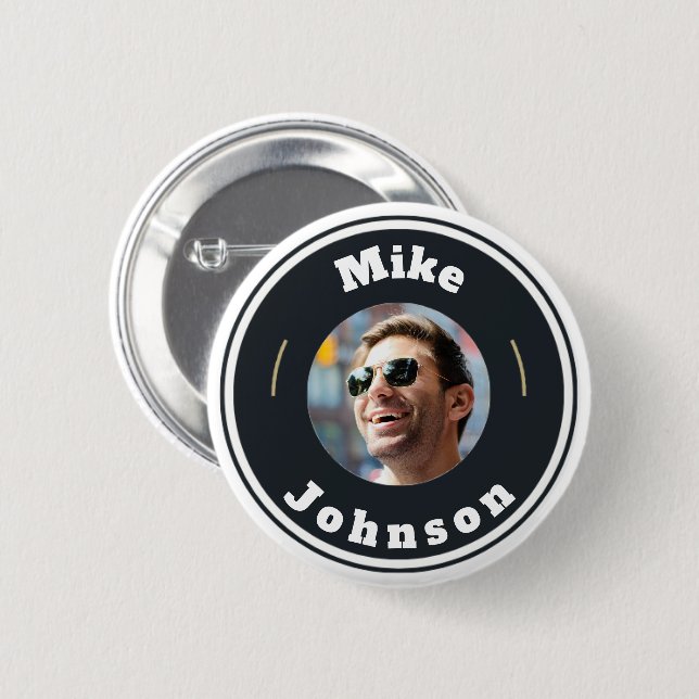 Button - Custom Personalised (add Photo & name) (Front & Back)
