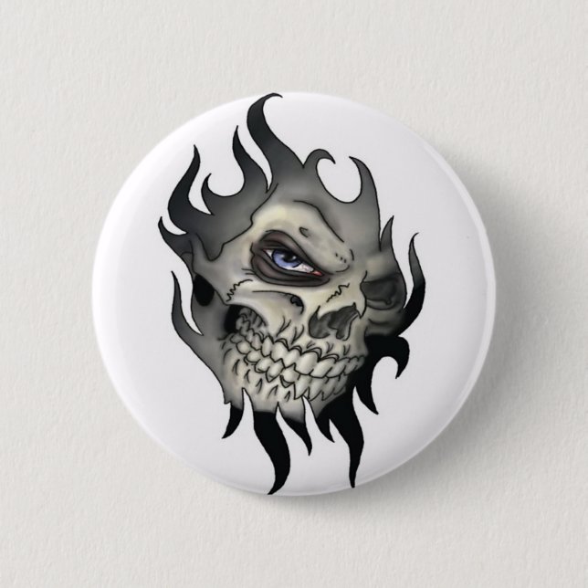 button, dead head 6 cm round badge (Front)