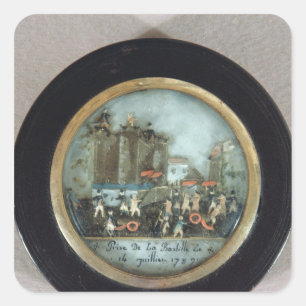Button depicting the Storming of the Bastille Square Sticker