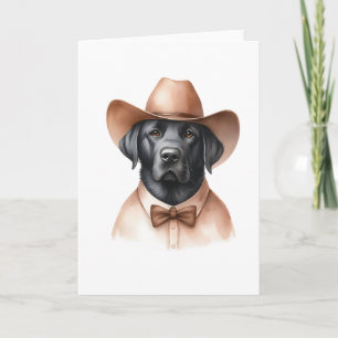 Button-Down Bow Tie Black Lab Blank Greeting  Card