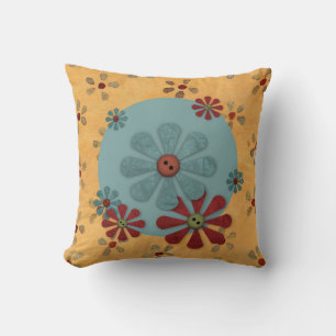 Button Flower Pillow