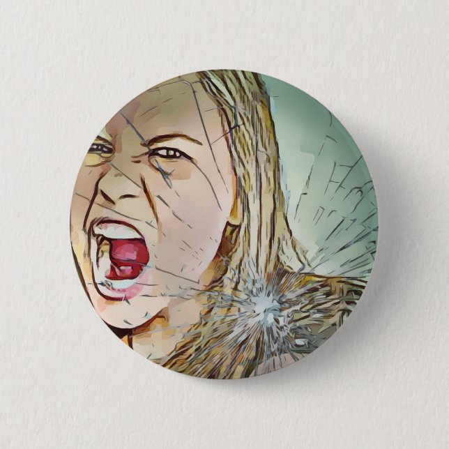 button,girl,button girl 6 cm round badge (Front)