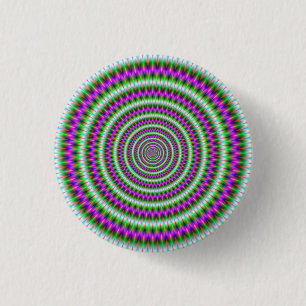 Button   Green  and Pink Toothed Rings