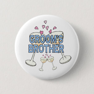 Button:Groom's Brother 6 Cm Round Badge