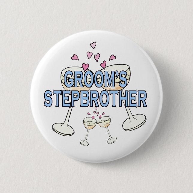 Button: Groom's Stepbrother 6 Cm Round Badge (Front)