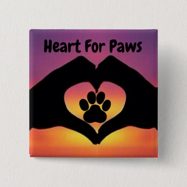 Button Heart For Paws (Front)