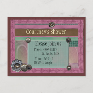 Button Invitation Postcard