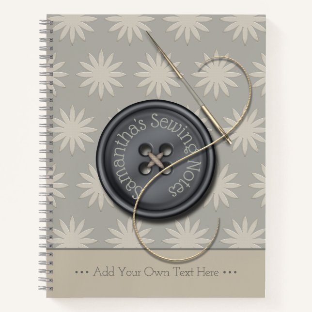 Button It Sewing Notes Journal (Front)