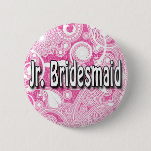 Button:  Jr. Bridesmaid 6 Cm Round Badge