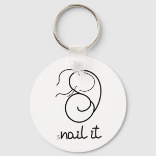 Button Key Ring. CUTE FUNNY SNAIL. Nail it Ring