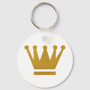 Button Key Ring Golden Crown