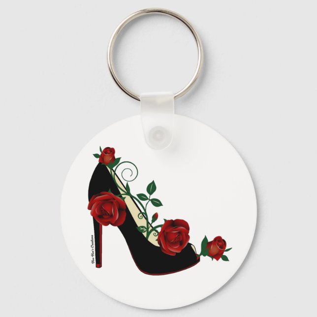 Button Keychain - Stiletto Rose (Front)