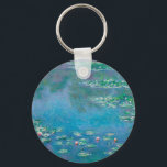BUTTON KEYRING: "WATERLILIES" BY MONET KEY RING<br><div class="desc">"WATERLILIES" BY CLAUDE MONET</div>