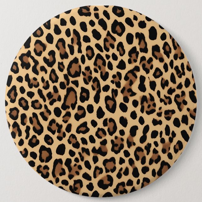 Button, Leopard Spots 6 Cm Round Badge (Front)