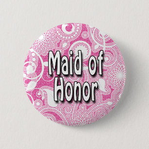 Button: Maid of Honour 6 Cm Round Badge